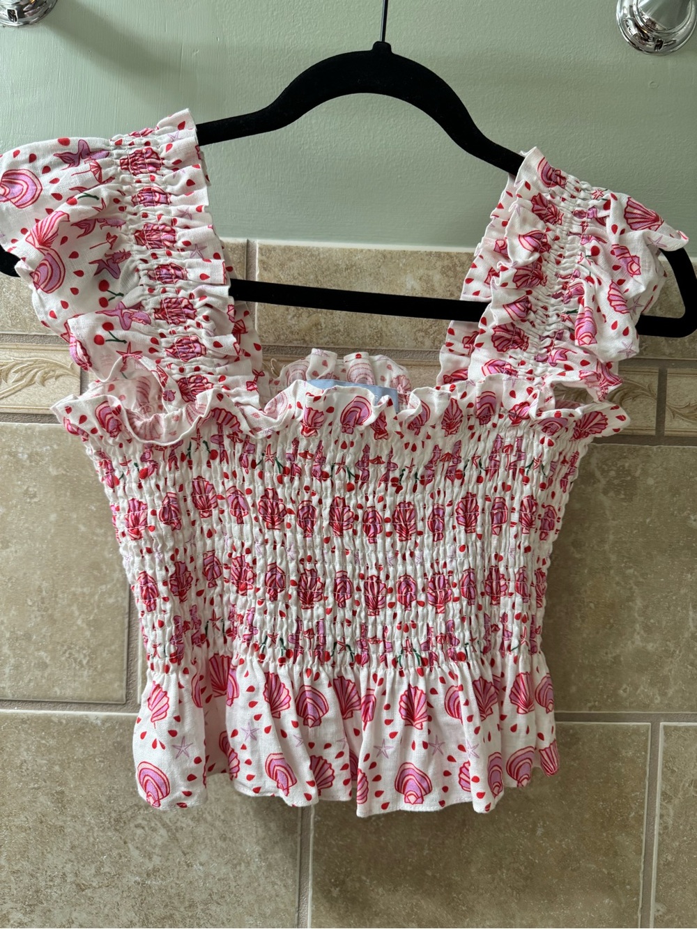 Hill House Home Cropped Paz Top Mermaid Seashell Print